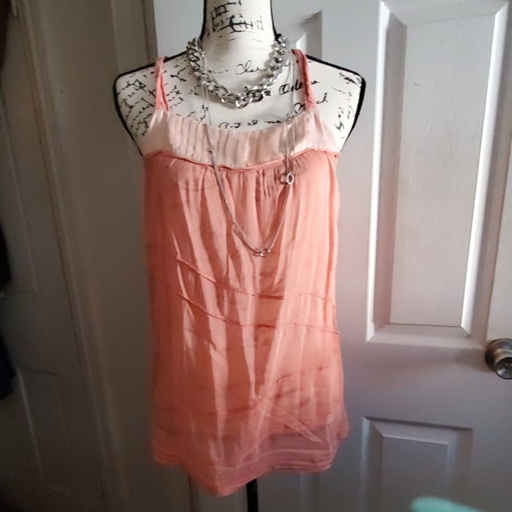 euc sheer top (coral peach color)